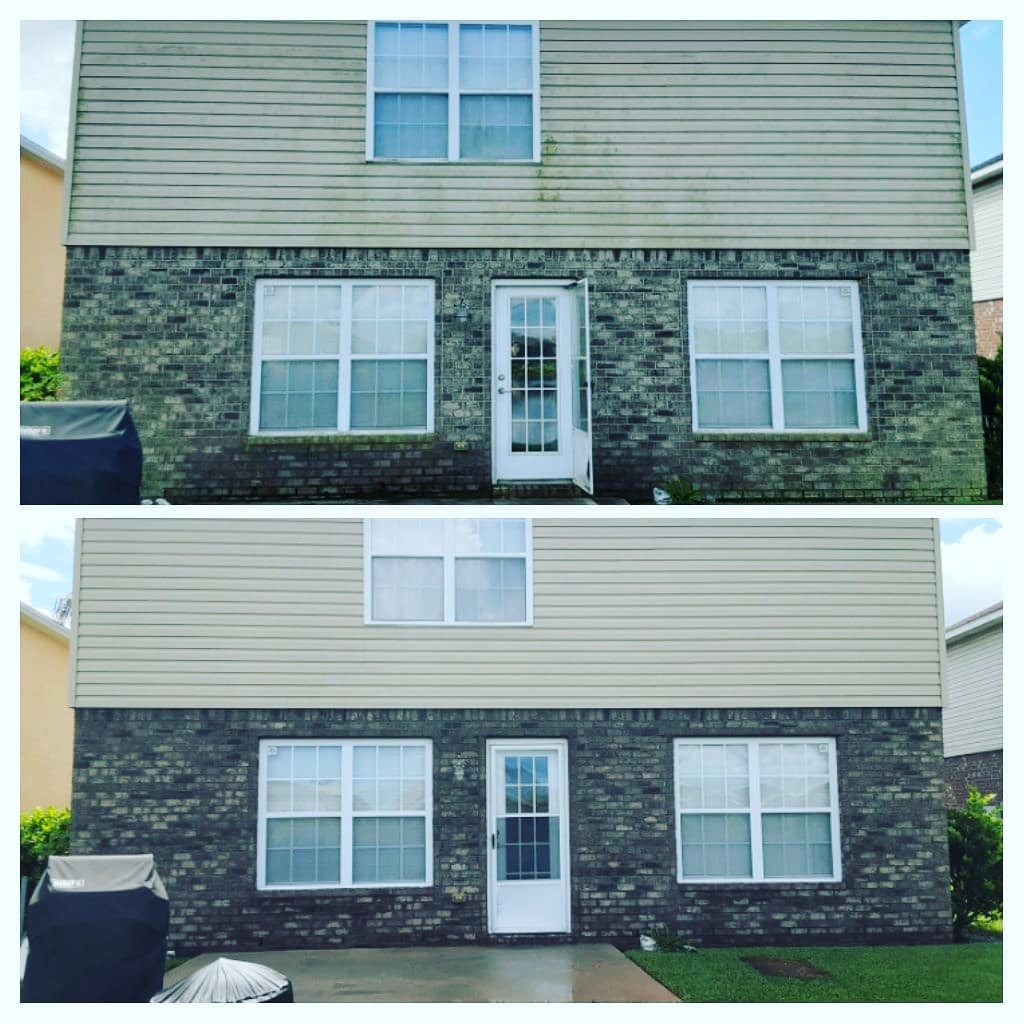 Home exterior before and after washing